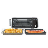 Ninja SP201 Digitale Air Fry Pro Countertop 8-in-1 oven met verlengde hoogte, XL-capaciteit, open- en wegcapaciteit voor opbergruimte, met airfry mand, draadrek en crumb tray, zilver
