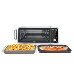 Ninja SP201 Digitale Air Fry Pro Countertop 8-in-1 oven met verlengde hoogte, XL-capaciteit, open- en wegcapaciteit voor opbergruimte, met airfry mand, draadrek en crumb tray, zilver