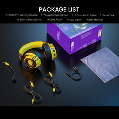 EKSA Gaming-headset, 7.1 surround sound, bekabeld, pc-hoofdtelefoon met ruisonderdrukking, gaming-headset met USB/audio 3,5 mm jackstekker, ultralicht, met ledlicht voor PC/Mac/Switch/PS4/PS5/Xbox