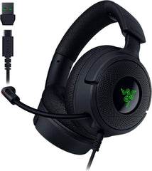 Razer Kraken V4 X - Bedrade PC Gaming Headset (TriForce 40mm Drivers, intrekbare cardioïde microfoon, 7.1 Surround Sound, Chroma RGB, voor PC - console & telefoons via USB-C) Zwart