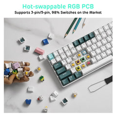 RK ROYAL KLUDGE RK96 RGB Limited Ed, 90% 96 Toetsen Draadloze Triple Mode Bluetooth 5.0/2.4G/USB-C Hot Swappable Mechanisch Toetsenbord w/Software Ondersteuning & Massieve Batterij, RK Geel