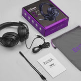 EKSA E4 AirComfy Headsets met microfoon ruisonderdrukking, over-ear pc-hoofdtelefoon, kristalhelder surroundgeluid, 263 g, ultralicht, 3,5 mm, bekabelde computerheadset voor laptop, PS4, PS5, Xbox,