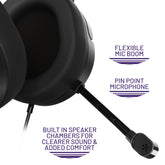 STEALTH PANTHER Over Ear Gaming Headset PS4/PS5, XBOX, Schakelaar, PC met flexibele microfoon, 3,5 mm Jack, 1,5 m kabel, lichtgewicht, comfortabel en duurzaam