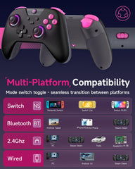 EasySMX X05 draadloze pc-controller met Hall Triggers-joysticks, Bluetooth-gamepadcontroller met RGB-verlichting, geen drift, Deadzone-gamingcontroller voor pc, Android, iPhone, Switch, Steam