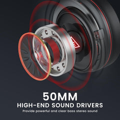 EKSA Gaming headset, 7.1 surround sound pc-headset met ruisonderdrukkende microfoon, USB & 3,5 mm audio-aansluiting, ledlicht, superlichte gaming-hoofdtelefoon voor pc/Mac/Switch/PS4/PS5/Xbox One