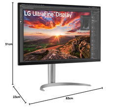 LG Ultrafine™ 32UQ850V-W.AEU PC-monitor 4K 32 inch - IPS-paneel UHD-resolutie (3840 x 2160), 5ms GTG 60Hz, Display HDRTM 400, DCI-P3 98%, AMD FreeSync, kantelbaar, in hoogte verstelbaar, portretmodus