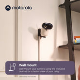 Motorola Nursery PIP1010 Con Babyfoon - Baby Camera - Bedienen met Motorola Nursery App - Kantelen, Draaien en Inzoomen - Nachtzicht, Twee-Weg Communicatie, Slaapliedjes en Meer - Wit