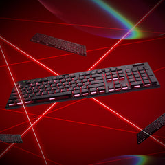 Redragon K618 Horus mechanisch RGB-toetsenbord, Bluetooth/2,4 GHz/bekabeld, tri-mode, platte toetsen, gamingtoetsenbord met draadloze verbinding, speciale media-besturing en lineaire rode schakelaar