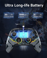 EasySMX X15 Draadloze pc-controller met gangtriggers, halljoysticks, verbeterde Bluetooth-gamecontroller, geen drift, geen deadzone-effect, compatibel met Windows-pc, Android, Steam en Switch