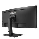 ASUS Business VA34VCPSR gebogen monitor 34 inch, Wide QHD (3440 x 1440), HDMI, DisplayPort, USB-hub, RJ45-LAN-aansluiting, ergonomisch design, flikkervrij, laag blauw licht, zwart