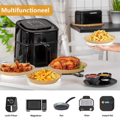 HONYAO Airfryer Bakpapier 20-25cm, 100 stuks Wegwerp Bakpapier XXL voor Hetelucht Friteuse 4,2-7,3 L, non-stick Air Fryer Papieren Voeringen voor Frituren, Bakken, Braden en Oliebestendig - Vierkante