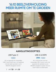 ARZOPA 16.0" 2.5K draagbare monitor, 2560x1600 HDR-scherm, 500nits 8bit QHD, USB-C HDMI draagbare monitor voor laptop, 16:10 IPS, unipolaire ondersteuning voor Mac PC PS4/5 Xbox Switch