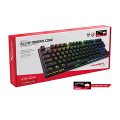 HyperX HX-KB7RDX-US Alloy Origins Core, RGB Mechanisch Gaming Toetsenbord, Tenkeyless, HyperX Red Switches (US layout)