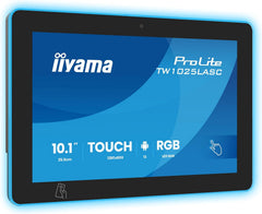 iiyama Prolite TW1025LASC-B3PNR 25,5 cm 10,1 inch WXGA 10-punts multitouch capacitieve audio-uitgang USB 3.2/2.0/mini LAN PoE Android WiFi Bluetooth NFC/RFID webcam anti-reflectie anti-vingerafdruk