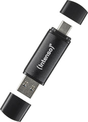 Intenso Flex Line USB-stick, 256 GB - Dual USB-stick 3.2 Gen 1x1 met USB-C & USB-A voor OTG-compatibele smartphone, tablet, laptop & pc, 70 MB/s, zwart