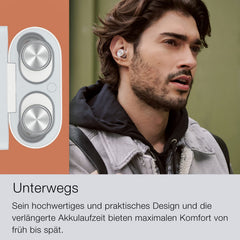 Bowers & Wilkins Pi5 S2 (modeljaar 2023) draadloze True Wireless Noice Cancelling hoofdtelefoon met Bluetooth, aptX, actieve ruisonderdrukking (ANC) en geïntegreerde microfoons // Cloud Grey