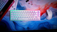 CHERRY XTRFY K5V2 Compact, mechanisch gamingtoetsenbord, 65% formaat, UK-lay-out (QWERTY), hot-swap-toetsenbord, CHERRY MX2A rode schakelaars, transparant wit