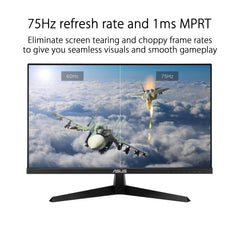 ASUS Eye Care VY229HE - 22 Zoll Full HD Monitor - 75 Hz, 1ms MPRT, AdaptiveSync, GamePlus - IPS Panel, Vesa 100x100, 16:9, 1920x1080, HDMI, D-Sub, Black