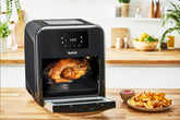 Tefal FW5018 Easy Fry Oven & Grill 9-in-1 heteluchtfriteuse, 11 liter voor 6 porties, 7 accessoires, 8 programma's, online recepten, timer, gezond koken, snel en energiezuinig, zwart