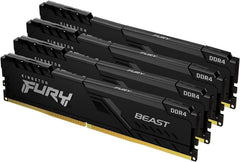 Kingston FURY Beast 128 GB (4x32 GB) 3600 MHz DDR4 CL18 Desktop Memory Kit van 4 KF436C18BBK4/128,Eén maat,Zwart