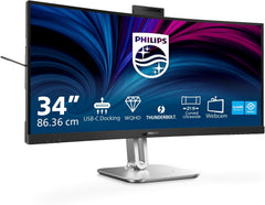 Philips 6000 series 34B2U6603CH - Curved Ultrawide Monitor - Webcam - Thunderbolt 4 - USB-C 100w - Smart KVM - 34 inch