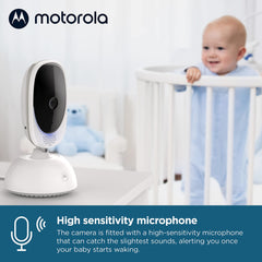 Motorola Nursery VM75 Babyfoon met camera met 5 inch ouderunit, babymonitor met nachtzicht, digitale zoom, twee-weg communicatie en slaapliedjes, kunststof, wit