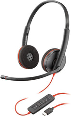 Poly Blackwire 3220 Stereo USB-C Headset met USB-A Adapter