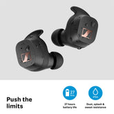 Sennheiser SPORT True Wireless-oordopjes – in-ear hoofdtelefoon met bluetooth voor een actieve levensstijl, muziek/bellen met aanpasbare akoestiek, ruisonderdrukking, aanraakbediening en IP54