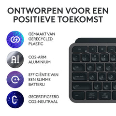 Logitech MX Keys S PLUS draadloos toetsenbord en met polssteun, laag profiel, vloeiend, precies en stil typen, programmeerbaar, Bluetooth, USB C, Windows PC, Linux, Chrome, Mac, QWERTY US Intl, Grijs