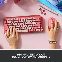 Logitech POP Keys Heartbreaker Draadloos mechanisch toetsenbord met gepersonaliseerde emoji-toetsen, Scandinavische QWERTY-lay-out