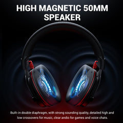EKSA Gaming headset, 7.1 surround sound pc-headset met ruisonderdrukkende microfoon, USB & 3,5 mm audio-aansluiting, ledlicht, superlichte gaming-hoofdtelefoon voor pc/Mac/Switch/PS4/PS5/Xbox One