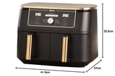 Ninja Foodi MAX Dual Zone Airfryer, Tang, 2 Laden, 9,5L, 6-in-1, Olievrij, Airfryen, Max Crisp, Braden, Bakken, Vaatwasmachinebestendige Manden, Anti-aanbaklaag, Koper/Zwart Amazon Exclusief AF400EUCP
