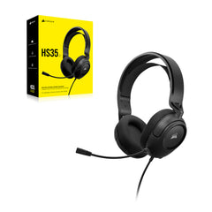 CORSAIR HS35 v2 Multiplatform Bedrade Gamingheadset – Flexibele Omnidirectionele Microfoon – Universele 3,5 mm-Aansluiting – PC, Mac, PS5, PS4, Xbox, Nintendo Switch, Mobiel – Carbon