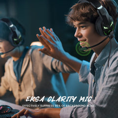 EKSA Fenrir Gaming Headset met Microfoon voor PS4 PC Xbox one PS5 Switch Laptop, Over ear Hoofdtelefoon Bedraad met ruisonderdrukkende microfoon, 3,5 mm Audio Jack, 50 mm Stereo Drivers, Led Light, Zwart