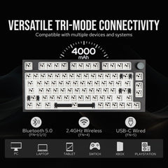 EPOMAKER TH80 Pro 75% 80 toetsen, hot-swappable triple mode, mechanisch gamingtoetsenbord, PCB montageplaatkit met demper schuimstoffen, compatibel met 3/5-pins schakelaar voor WIN/MAC/PS4/PS5/Xbox