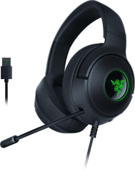 Razer Kraken V3 X USB - Bedrade USB-gamingheadset - Ultralicht en comfortabel (Ultralicht 285g, TriForce-drivers 40mm, HyperClear cardioïde microfoon, 7.1 Surround Sound, Chroma RGB) Zwart