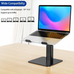 Besign LSX6N Aluminium laptopstandaard, ergonomische verstelbare notebookstandaard, stijghouder computerstandaard, compatibel met 10-15,6 inch laptops, Zwart