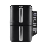 Ninja Double Stack Airfryer, Verticale Friteuse met Dubbele Lades en 4 Kookniveaus, 2 Lades en 2 Rekken, Ruimtebesparend Ontwerp, 7,6 Liter Inhoud, 6 Kookfuncties, 6 Porties, Grijs SL300EU
