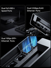 MINIS FORUM MS-01 Mini-werkstation Intel Core i5-12600H (vPro Enterprise) Mini-pc, 2X 10Gbps SFP+/2X 2.5G RJ45/2x USB4/HDIM/1x PCIe4.0x16 Slot/Ondersteuning 3X M.2 2280/22110/U .2 SSD, geen RAM/SSD