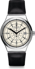 Swatch Digitale Quartz Horloge voor heren met lederen band YIS402