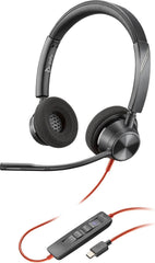 Poly Blackwire 3320 Stereo Headset - Microsoft Teams - USB-C & USB-A