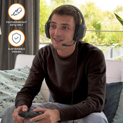 The G-LAB Korp COBALT Gaming Headset - Microfoon Stereo Hoofdtelefoon, Ultralicht, Basgitaar Headset - Microfoon 3,5 mm-Aansluiting voor PC PS4 PS5 Xbox One Mac Nintendo Switch Tablet Smartphone (Zwart)