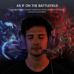 EKSA Gaming-headset, pc-headset met plug-in ruisonderdrukking, gaming-headset met 3D-stereo basgeluid, hoofdtelefoon voor pc, PS4, PS5, Switch, Xbox One, 3,5 mm
