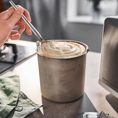 Springglanse ijsmachine Emma 1,5 l met zelfkoelende compressor 150 W, ijsmachine van roestvrij staal met uitneembare ijshouder, incl. receptenboekje