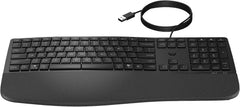 HP 480 comfortabel toetsenbord, USB-A bekabelde aansluiting met 1,5 m kabel, multi-apparaat, QWERTY, 23 programmeerbare toetsen, 12 miljoen indrukken, Windows 10 en 11, iOS, Chrome OS, MacOS, zwart