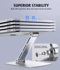 Glangeh Opvouwbare laptopstandaard, ergonomische aluminium laptopstandaard, laptopstandaard compatibel met MacBook Air Pro, XPS en meer laptops van 10-16 inch