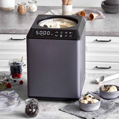 SPRINGLANE IJsmachine & Yoghurtmaker Erika 2,5 L met self-koelcompressor 250w, roestvrij staal met koeling en verwarming functie, incl. Receptenboekje