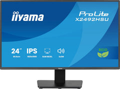 iiyama X2492HSU-B1 24" Eco IPS, 120Hz, 1ms, Eyesafe & EyeComfort gecertificeerd, Full HD, HDMI/DP/USB, TCO10, TUV-GS, Epeat Silver