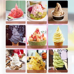 Softijsmachine en dessertmaker, 20 W huishoudelijke ijsmachine, ijsmachine-dispenser 1000 ml, snel gemaakt in 10 minuten, gezond, eenvoudig met één druk op de knop