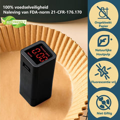 HONYAO Airfryer Bakpapier 20-25cm, 100 stuks Wegwerp Bakpapier XXL voor Hetelucht Friteuse 4,2-7,3 L, non-stick Air Fryer Papieren Voeringen voor Frituren, Bakken, Braden en Oliebestendig - Vierkante